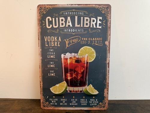 Cuba libre vodka - libre, blechschild