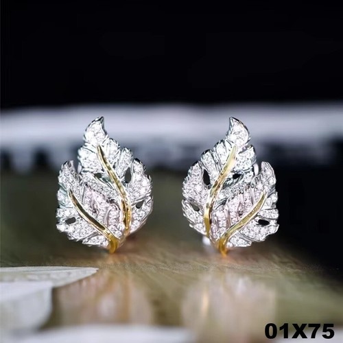Luxus ohrringe creole - creole, blatt