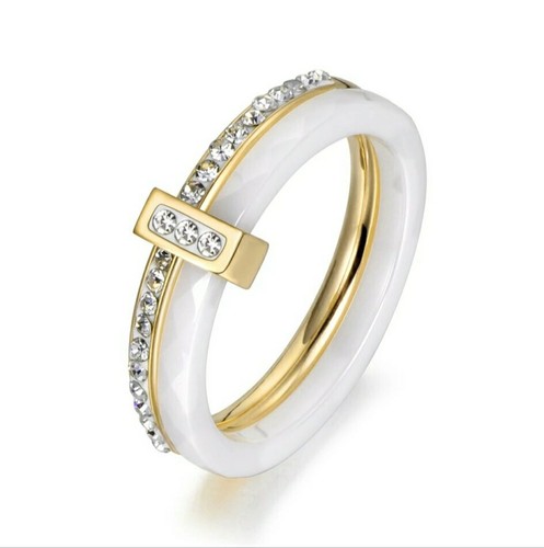 Ring keramik und - ring, edelstahl