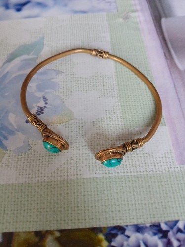 Armreif messing mit - messing, türkisen