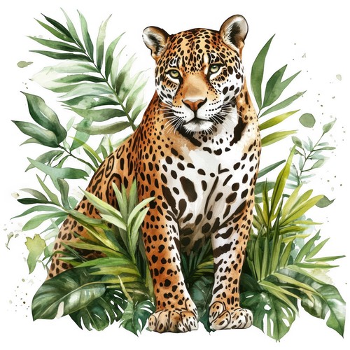 Sticker jaguar aquarell - 2x,