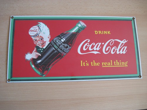 Coca cola emailleschild - coca,
