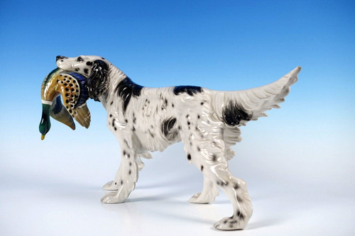 Skulptur jagdhund mit beute - skulptur,
