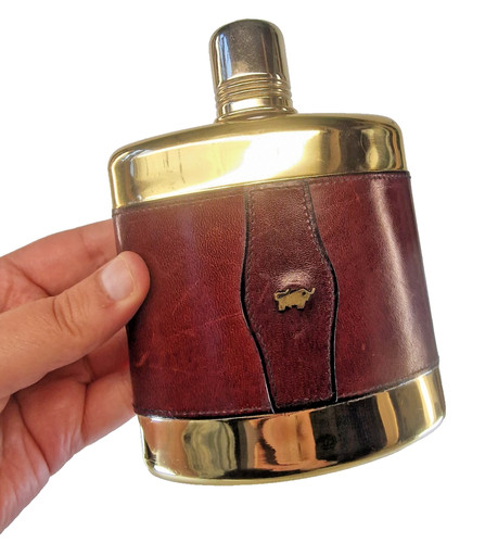Braun büffel flachmann leder - braun,