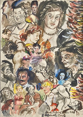 Unleserlich signierte gouache - signierte,