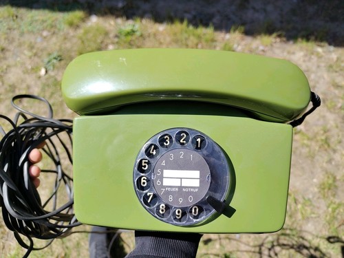 Wählscheibentelefon grün mit - wählscheibentelefon,