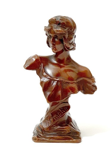 Jugendstil bronze büste - jugendstil,