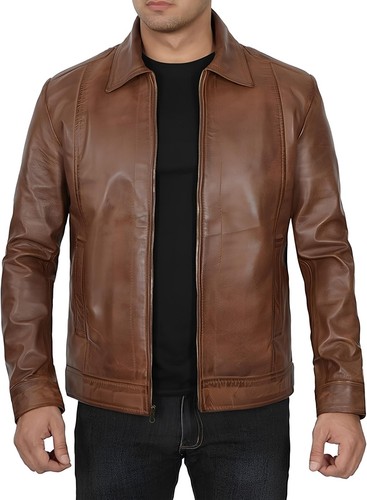 Herren lederjacke braun bomber - lederjacke,