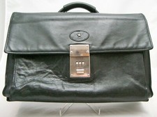 Vintage ASSIMA Collegemappe, schwarzes Leder, Aktenmappe, Konferenzmappe