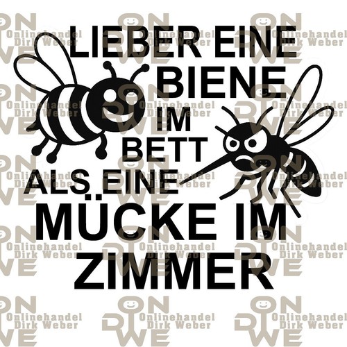 Aufkleber biene bett - "biene, im