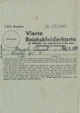 729197) DR 4. Reichskleiderkarte aus Breslau Schlesien 