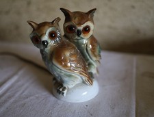 Eulenpaar Rauchverzehrer Porzellan  , 16 cm
