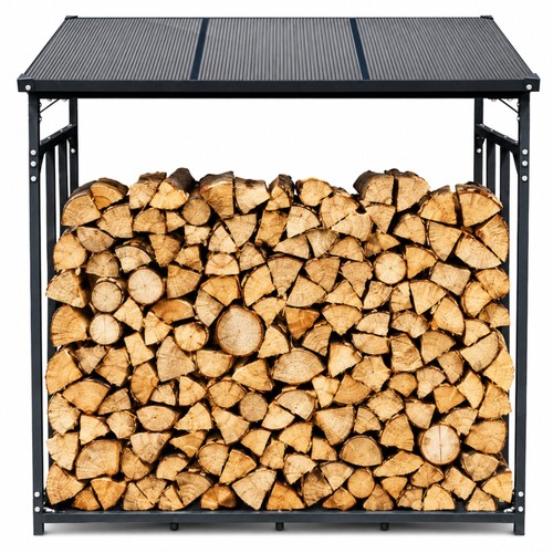 Kaminholzregal außen mit - kaminholzregal,