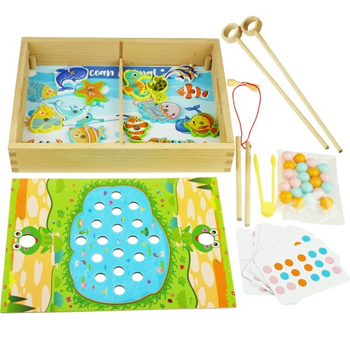 Angelspiel aus holz mit - angelspiel,