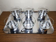 WMF | Teeservice | 6 Teegläser | Cromargan - Tablet | 50 / 60er J. | Vintage