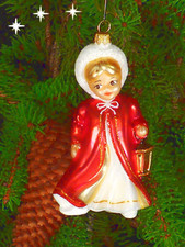 Christbaumschmuck Glas Christbaumkugel Christkind Engel mit Laterne 11cm