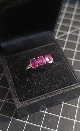 Pinker saphir 925 silber ring - 925,