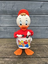 Alte Walt Disney Aufziehfigur Neffe von Donald Duck - Tick als Trommler, 20 cm