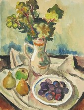 Stillleben mit Blumen und Obst