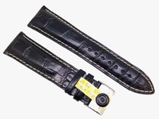 Uhrenarmband Louisiana Kroko 24mm Uhrband schwarz passend für Breitling / 131