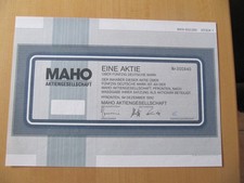 Historische Wertpapiere MAHO Aktiengesellschaft WKN 655260   Mantel und Bogen