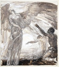 Carl von Marr - Letzter Tag Eingel Mann Frau Zeichnung drawing dessin 1900