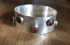 Georg Kramer Silber 835 Armreif mit Bernstein Vintage Design massive Fischland