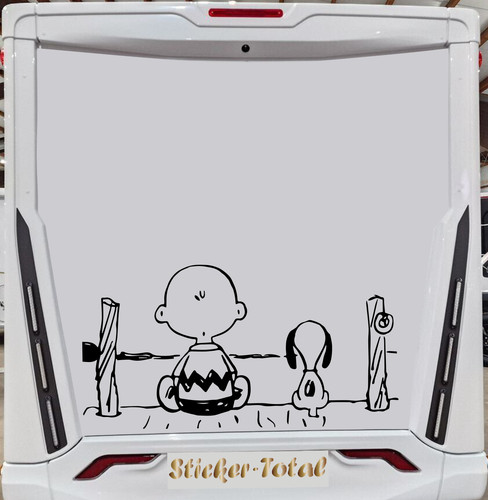 Snoopy auf bootssteg aufkleber - auf,