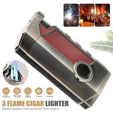 Fackelfeuerzeug mit 3 Jetflammen, nachfüllbares Butan-Sturmfeuerzeug Winddicht