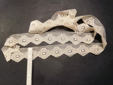 120 cm beige Wäsche Spitze 3,8 cm hohe Borte Lochstickerei Puppenkleidung