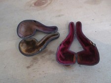 2 x Vintage Leder Pfeifenetuis - guter Zustand