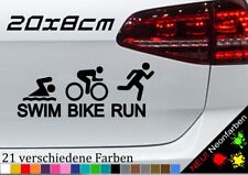 Triathlon Aufkleber Swim Bike Run 20x8cm Olympische Spiele laufen schwimmen Rad