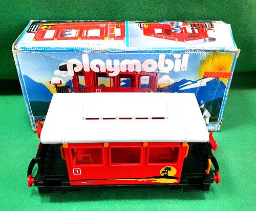 Playmobil zugwagen mit karton - zugwagen,