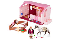 Lori LO37084C1Z Pferdestall, Pferd und 15 cm Puppe Philippa Set mit Zubehör 