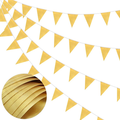 Goldfarbene wimpelkette aus - goldfarbene,