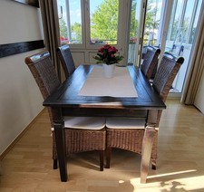 Esstisch Akazie Dunkelbraun Massivholz Kare Akazie