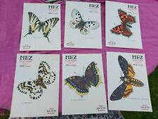 6 Stickkarten MEZ Stickgarn Schmetterlinge, verschiedene Motive, wie neu
