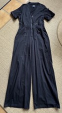 schwarzer G-Star Overall L 42 Jumpsuit 100% Bio Baumwolle long Tall Weites Bein