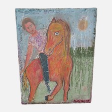 Gemälde Ölbild Pferd mit