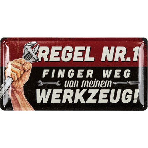 Blechschild retro werkstatt - retro,