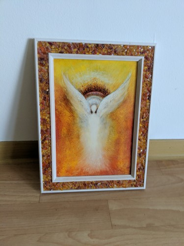 Engelbild mit kristallrahmen - engelbild,