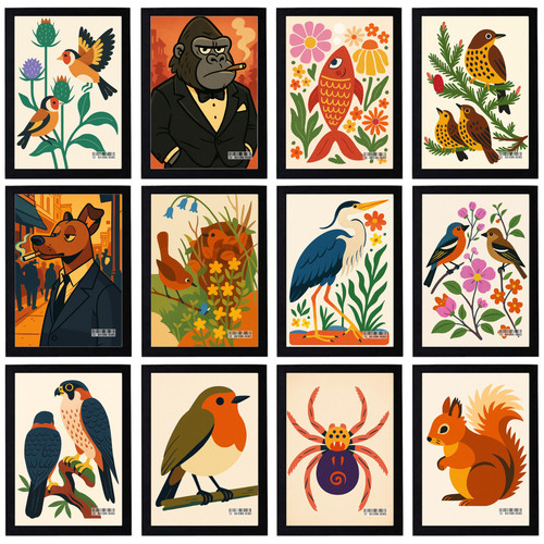 Vintage tiere poster - poster, retro