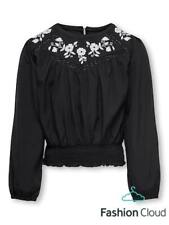 15284853 Only Mädchen Bluse Smock Shirt schwarz Blumen  NEU Gr.  140 - 164