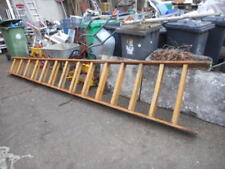 Holzleiter HACA Leiter 2 x 14 Sprossen Freistehleiter Stehleiter ca. 420 cm hoch