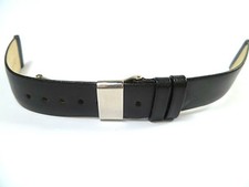 18 mm SCHWARZ UHRENARMBAND KIPPFALTSCHLIEßE GLATT ARMBAND UHRENBAND LEDER 1839