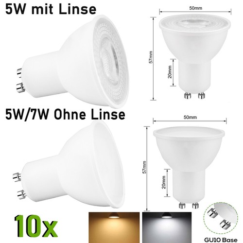 10x gu10 e27 led birnen - 10x,