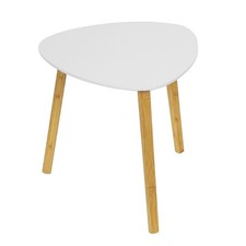 Beistelltisch - weiß - Bambus