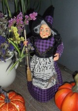 Kräuterfee Hexe Dekofigur Figur Küche 35cm Halloween  Walpurgisnacht Lila/schwar