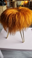 Hocker Orange vintage Flokati