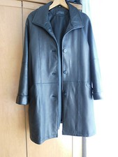 Schwarzer Damen Echtleder-Mantel Julia S. Roma Gr.38 (größer ausf.) wenig getr.
